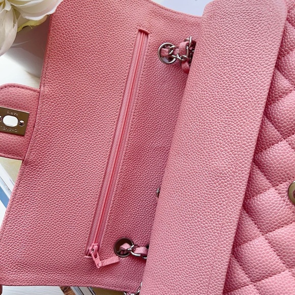 Chanel Caviar Quilted Medium Double Flap Pink Bag - Picture 4 of 10